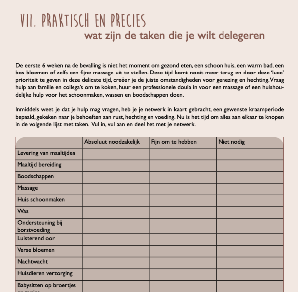 Kraamplan werkboek - Wat nodig is om te worden... - Image 5